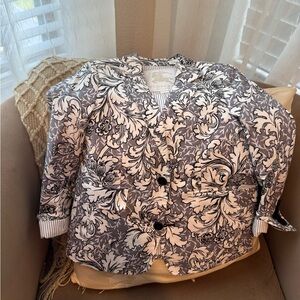 Burberry Black and White Floral Blazer (Girls) size 6